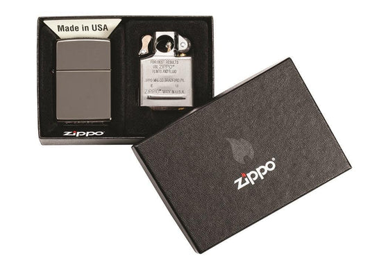 Zippo Black Ice Lighter & Pipe Insert Combo #29789