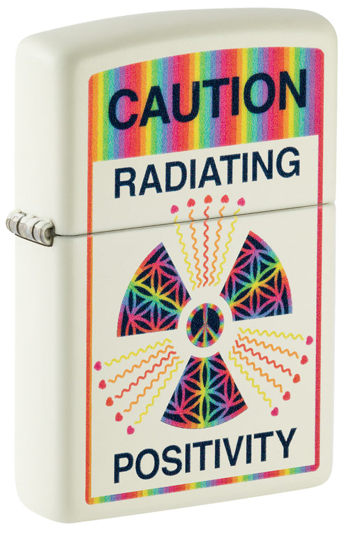 Zippo Caution Radiating Positivity, Glow in the Dark Lighter #46243