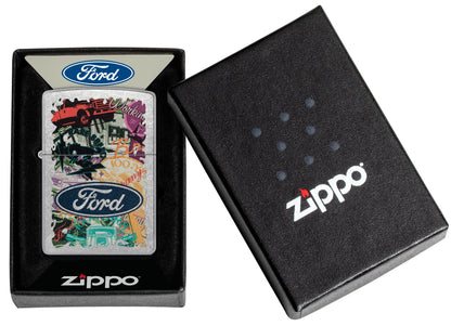 Zippo Ford Automobile Logo, Street Chrome Lighter #48755