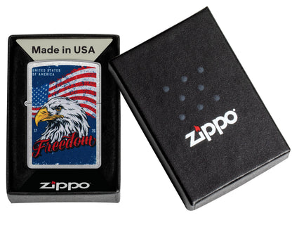 Zippo Freedom Eagle, Street Chrome Lighter #47272