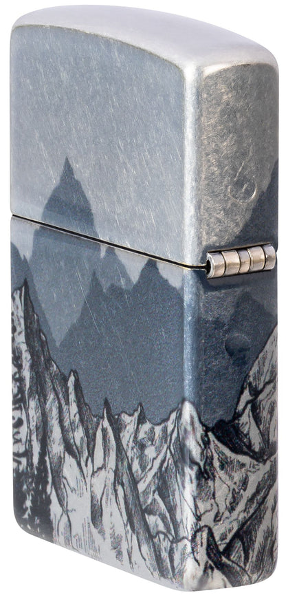 Zippo Mountains Design, 540 Tumbled Chrome Fusion Lighter #46280