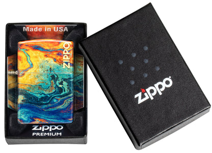 Zippo Mars Swirls Design, 540 Tumbled Brass Fusion Lighter #48778