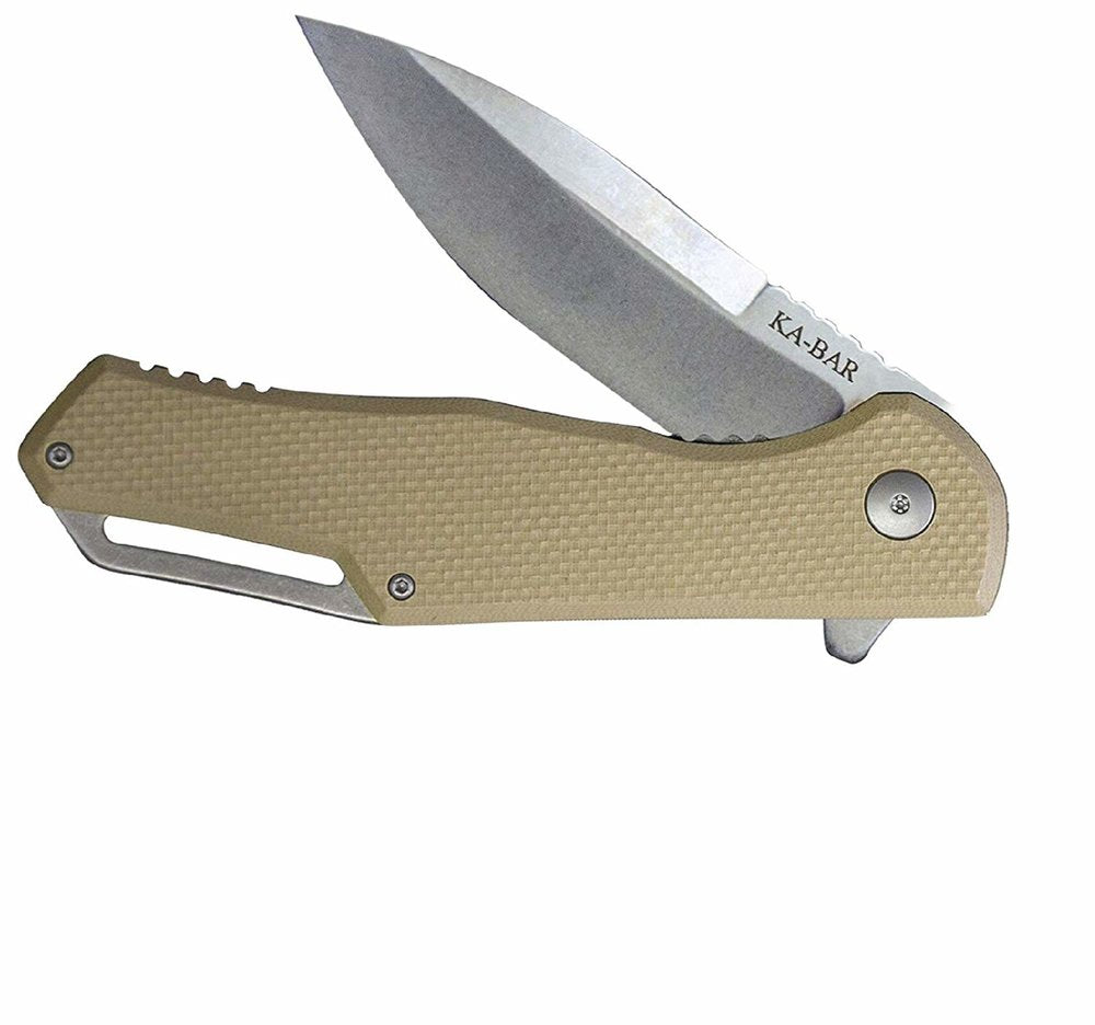 KA-BAR Jarosz Spear Point Flipper, 3.5" Blade, AUS 8A Stainless Steel #7509