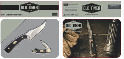 Old Timer Fixed and Folder Knife Combo Pack with Tin #1200626