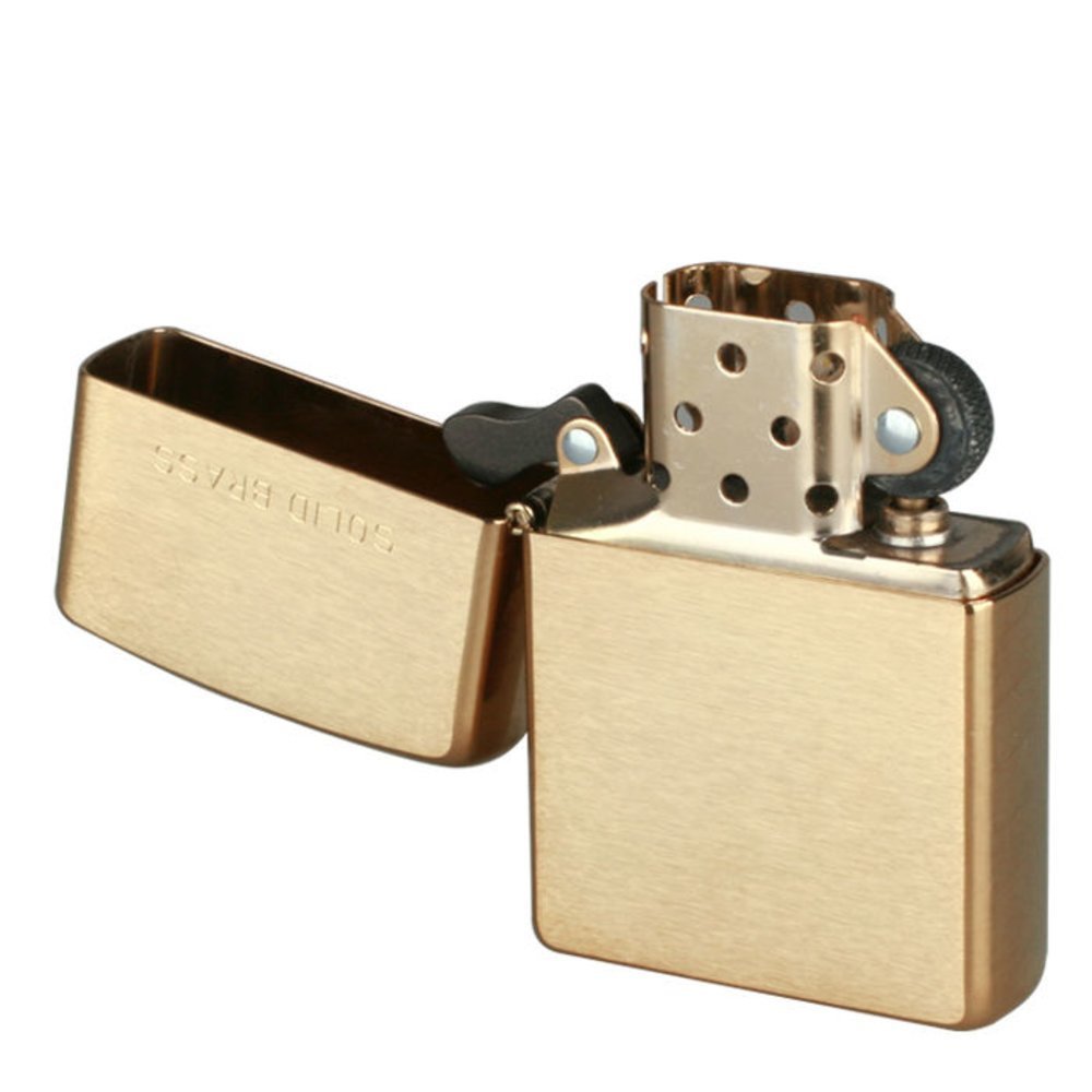 Zippo Solid Brass Engraved, Brushed Brass Finish, Genuine