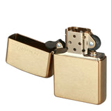 Zippo Solid Brass Engraved, Brushed Brass Finish, Genuine Windproof Lighter #204