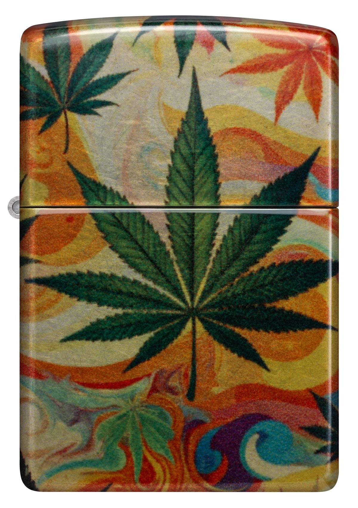 Zippo Cannabis Leaf, 540° Tumbled Chrome Lighter #47270
