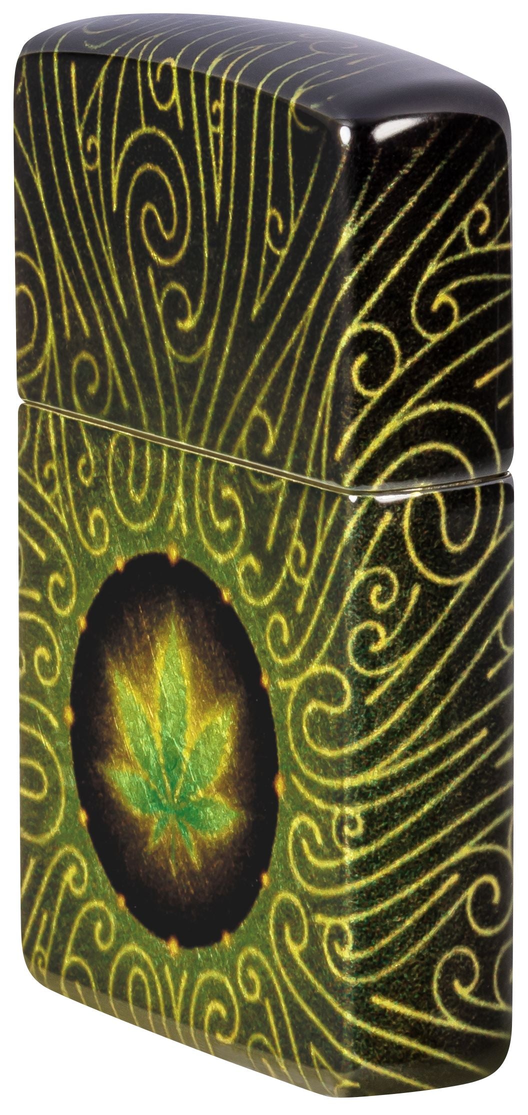 Zippo Cannabis Design, 540 Tumbled Brass Fusion Lighter #46276