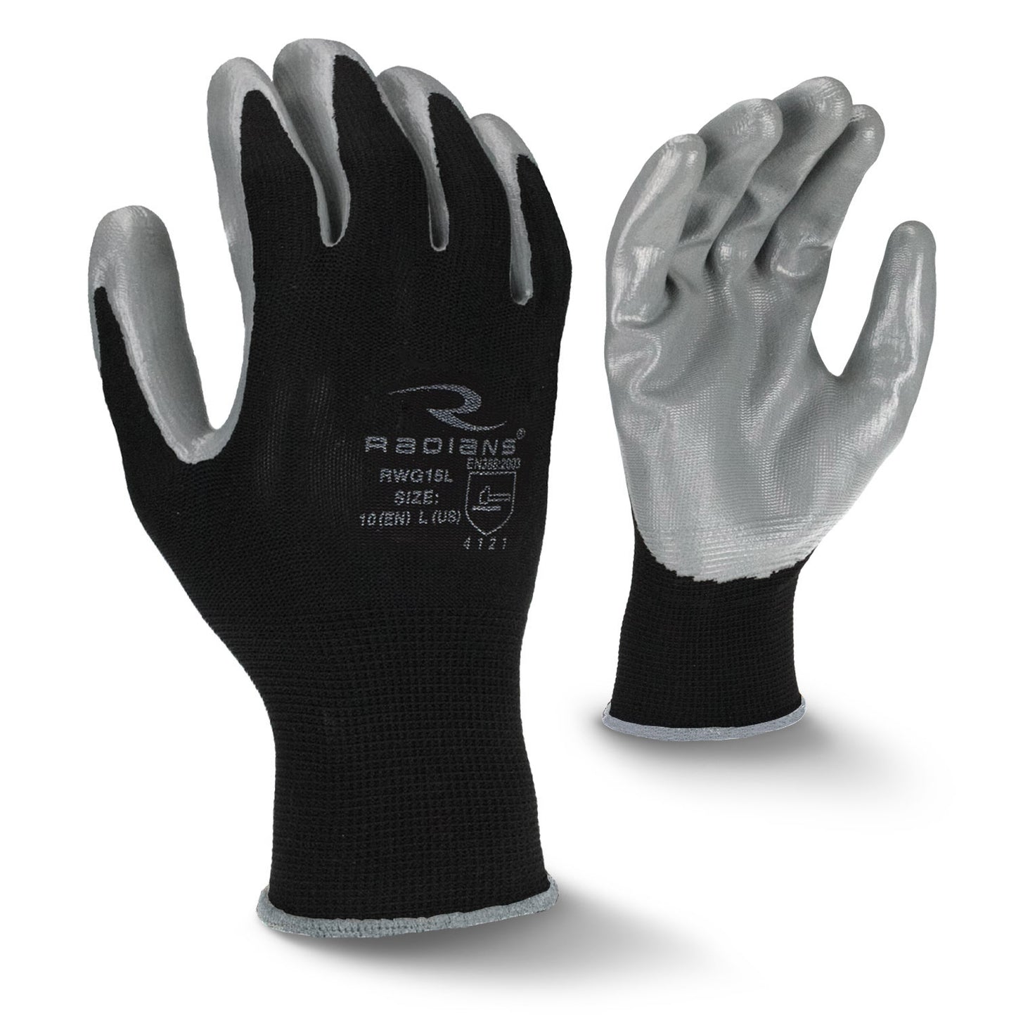Radians Smooth Nitrile Palm Coated Glove, Size L #RWG15L