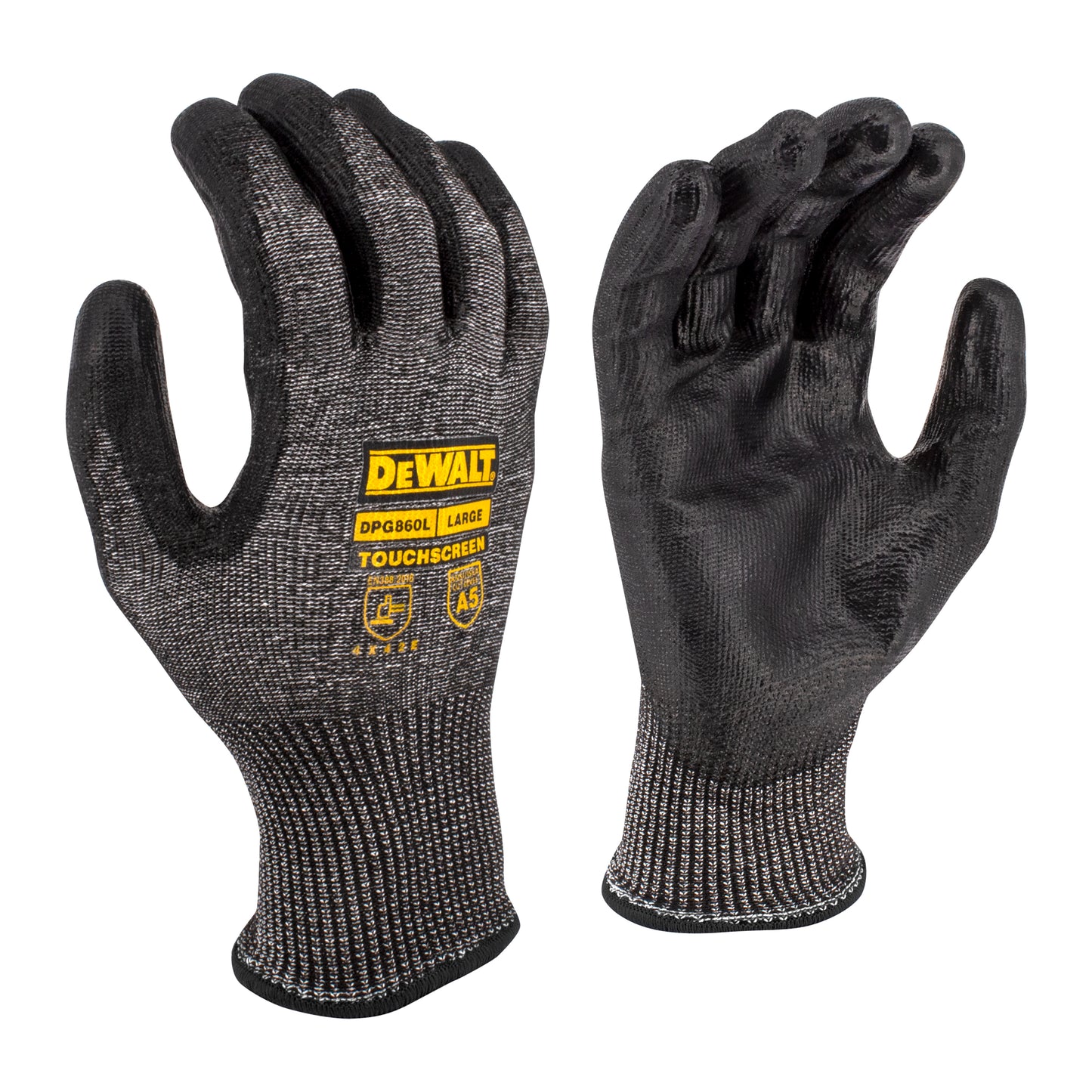 DeWalt Touchscreen Nitrile A5 Cut Glove, Size L #DPG860L