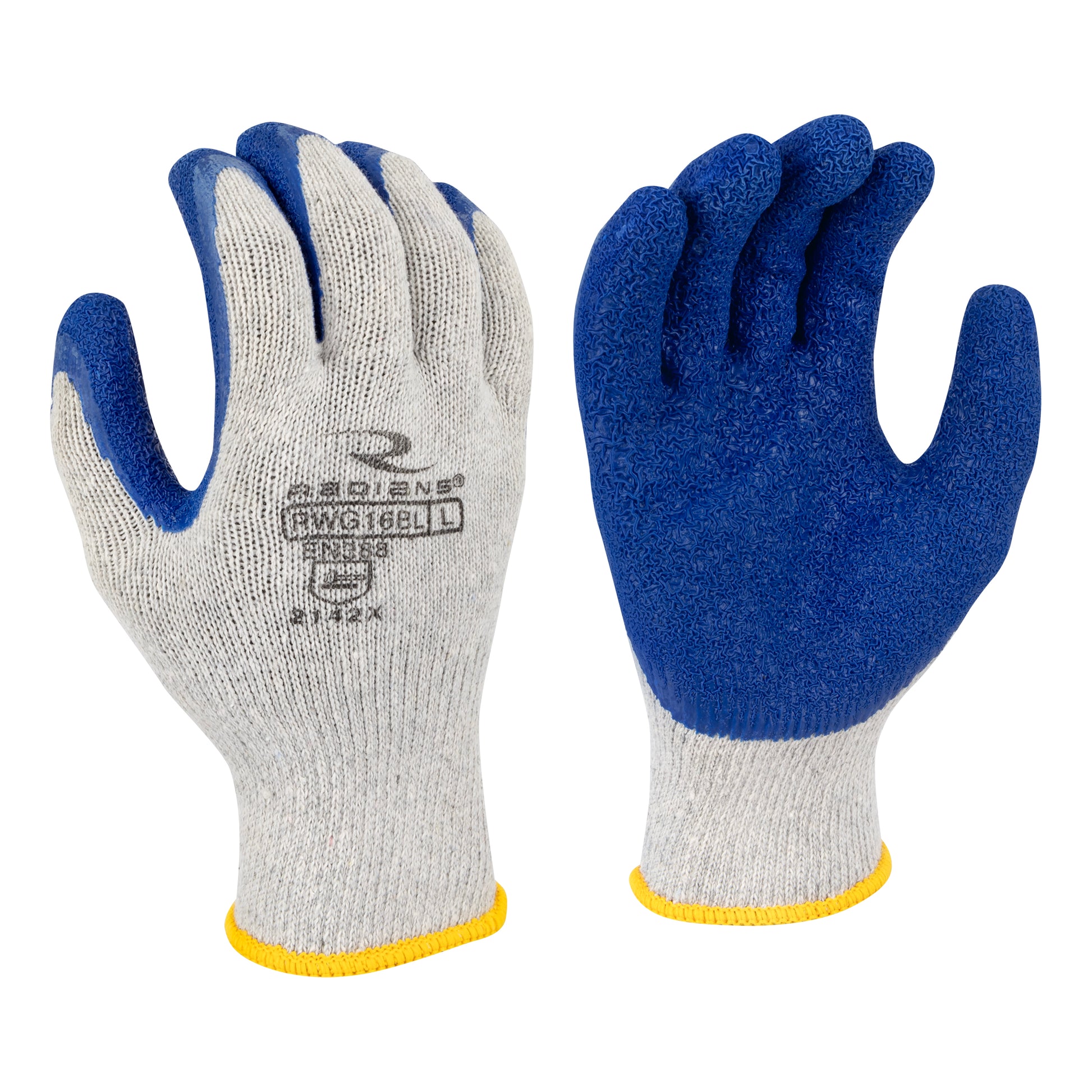 Radians Crinkle Latex Palm Coated Glove, Size L #RWG16L