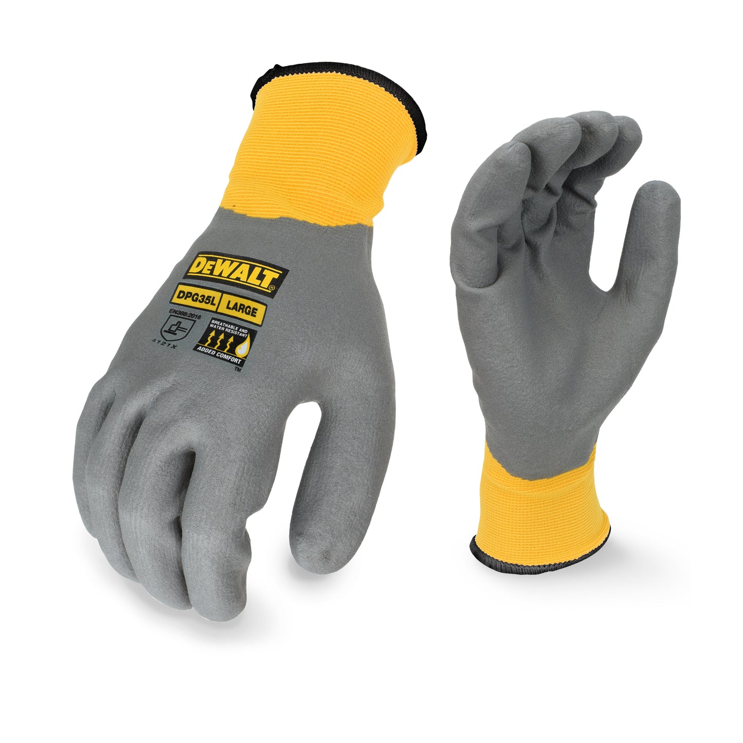 DeWalt Full Dip Water Resistant Breathable Work Glove, Size L #DPG35L
