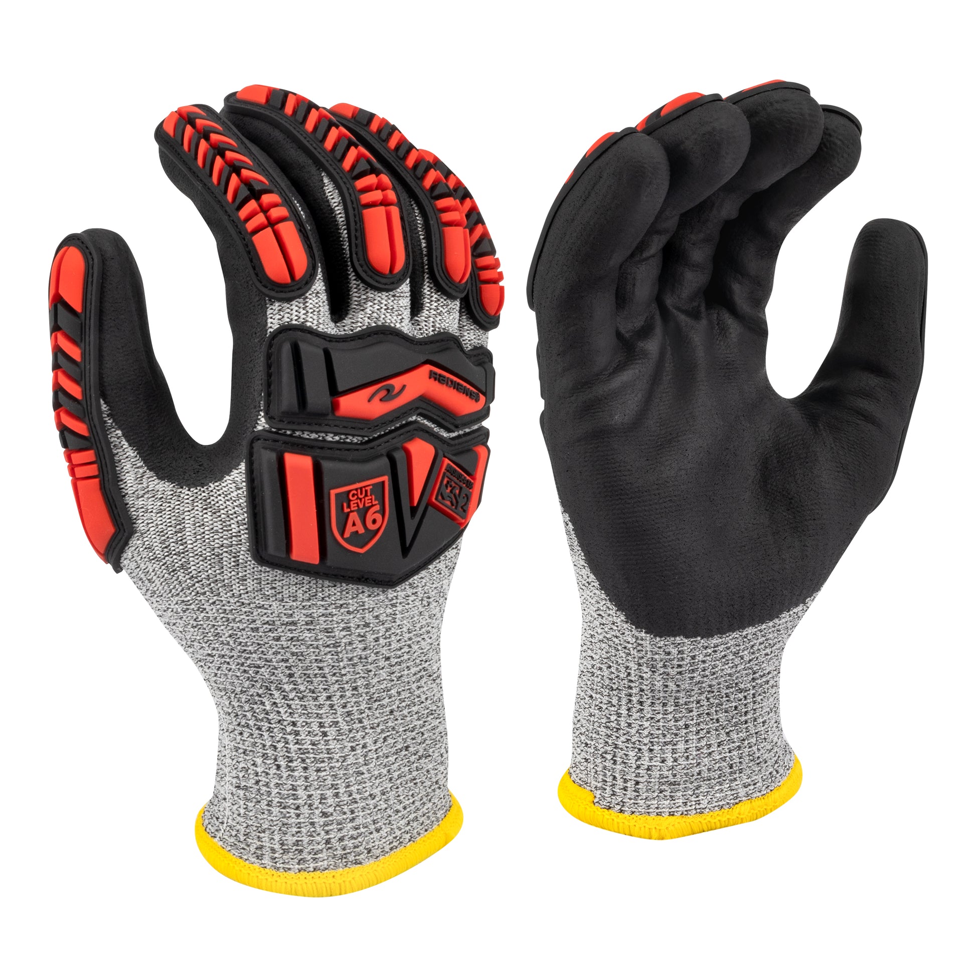 Radians Acrylic Lined HPPE Shell with TPR and Nitrile Palm A6 Cut Protective Glove, Size L #RWG816L