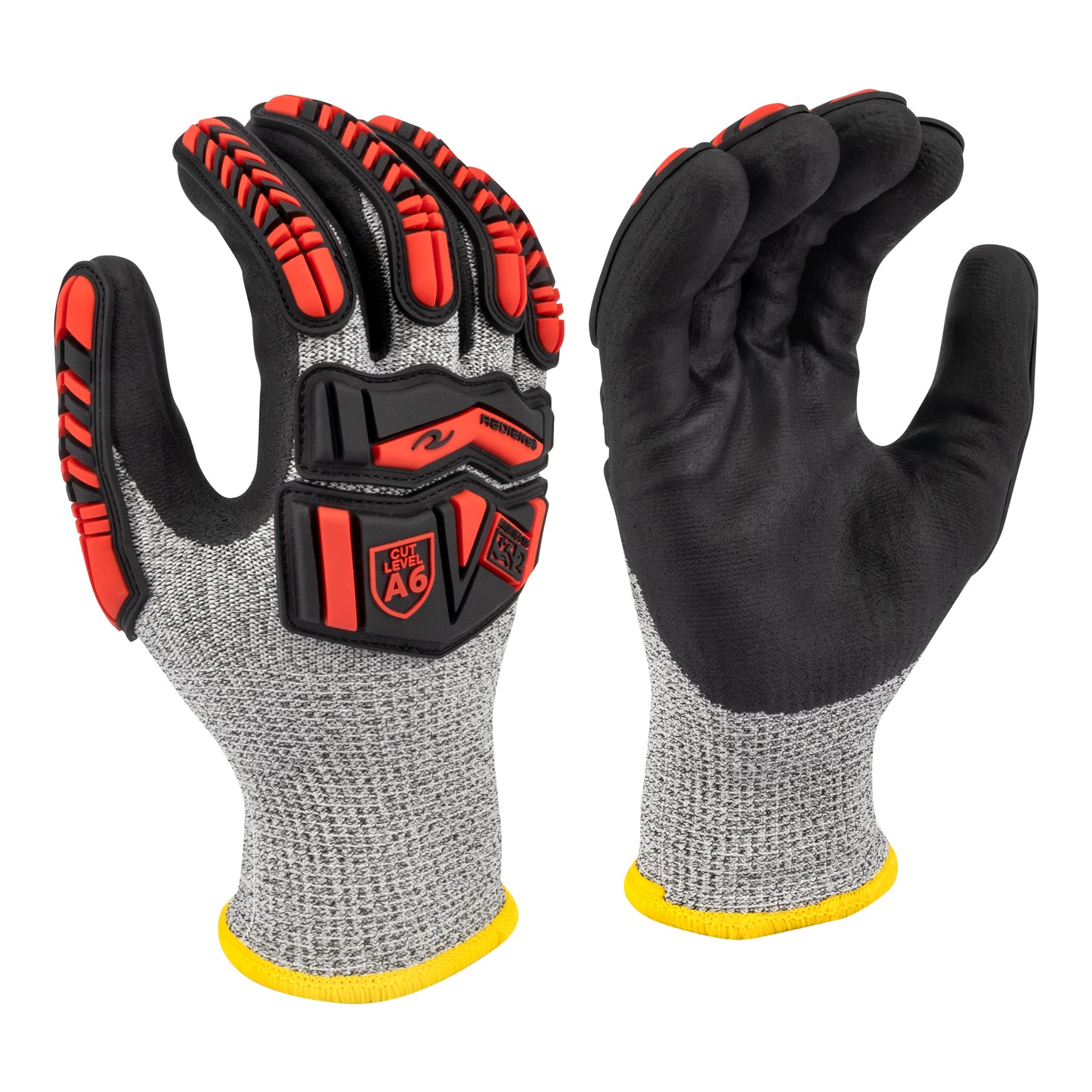 Radians Acrylic Lined HPPE Shell with TPR and Nitrile Palm A6 Cut Protective Glove, Size M #RWG816M