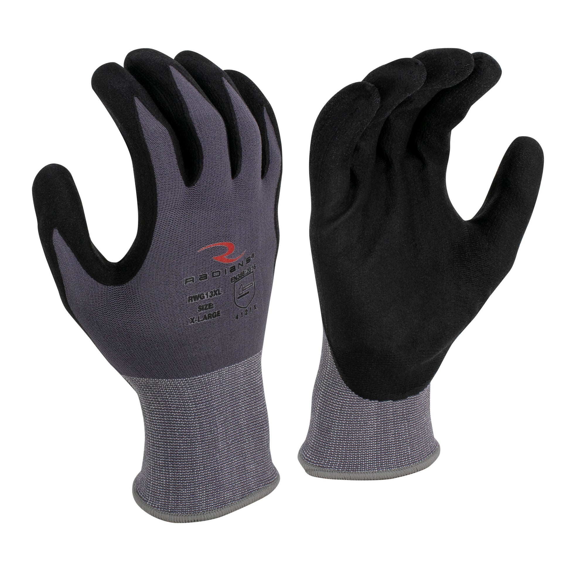 Radians Nylon Shell with Foam Nitrile Palm Dip, Size S #RWG13BS