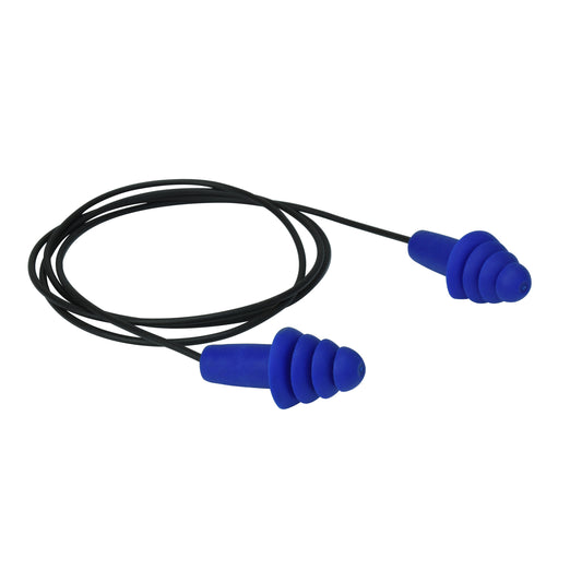 Radians Resistor II Metal Detectable Reusable Flanged Earplugs, Corded #FP43-FMD