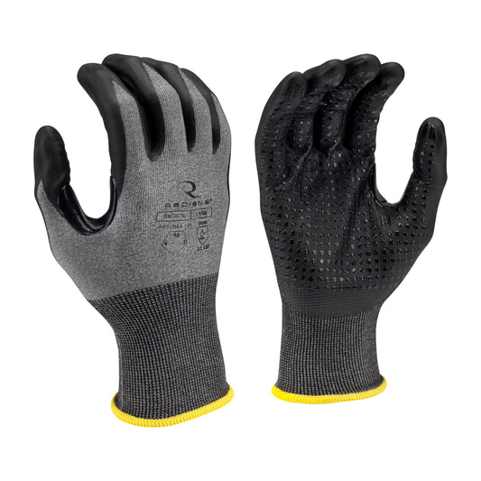 Radians Cut Level A6 HPPE/Tungsten Foam Nitrile Dotted Palm Dip Glove, Size L #RWG579L