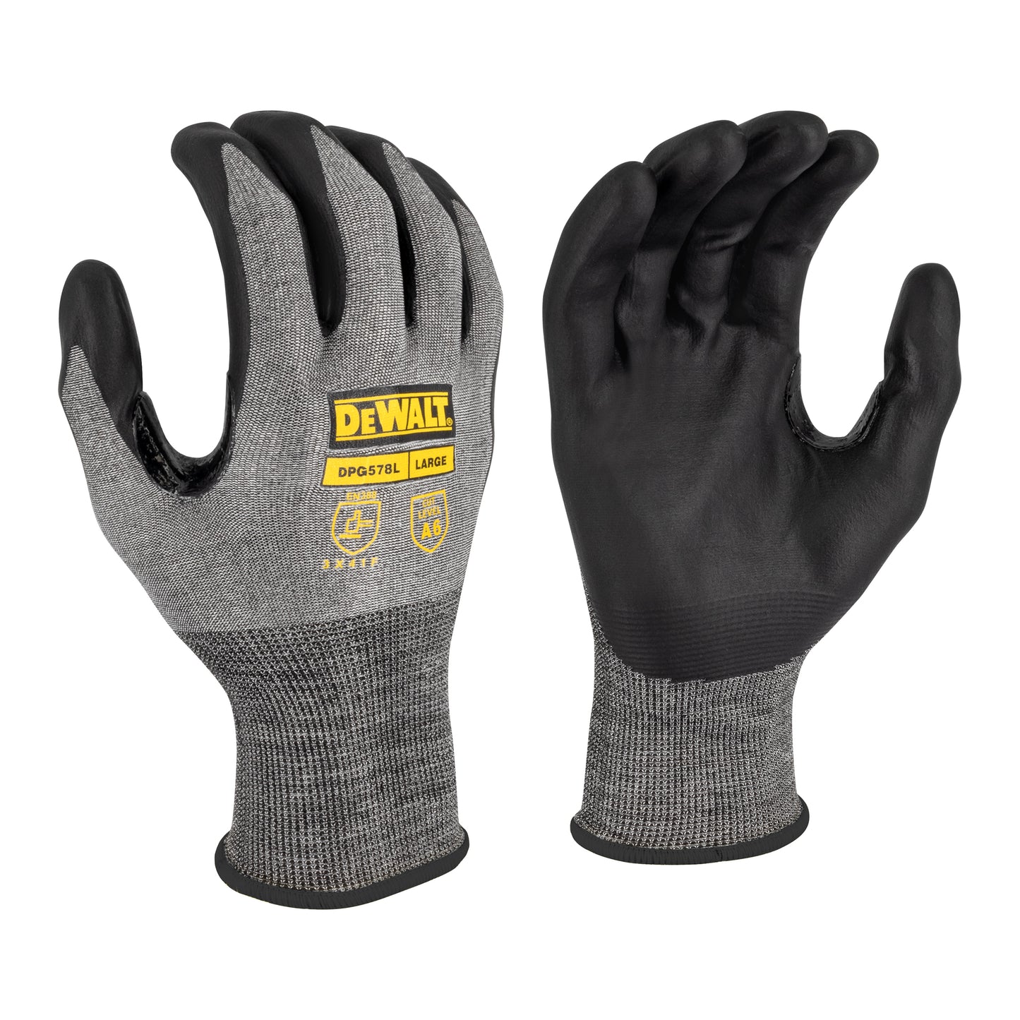 DeWalt Touchscreen Foam Nitrile A6 Cut Glove, Size L #DPG578L