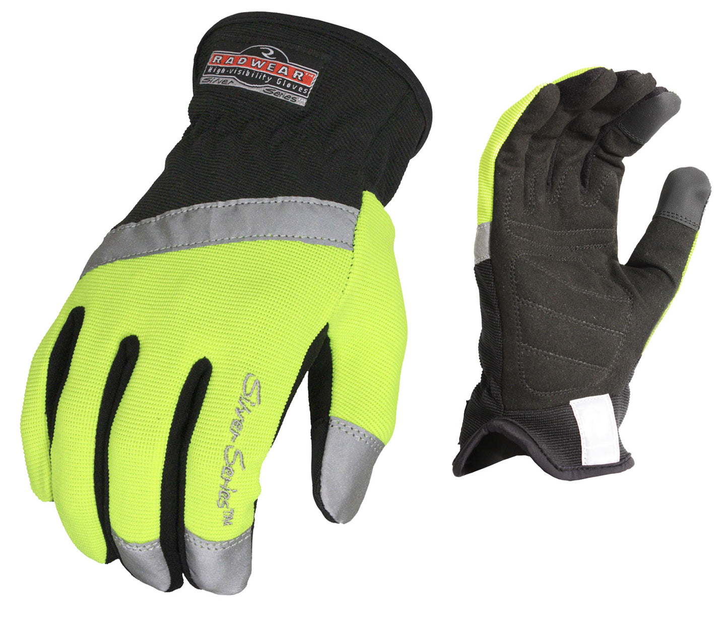 Radians Radwear Silver Series High Visibility Knit Dip Glove, Size L #RWG10L