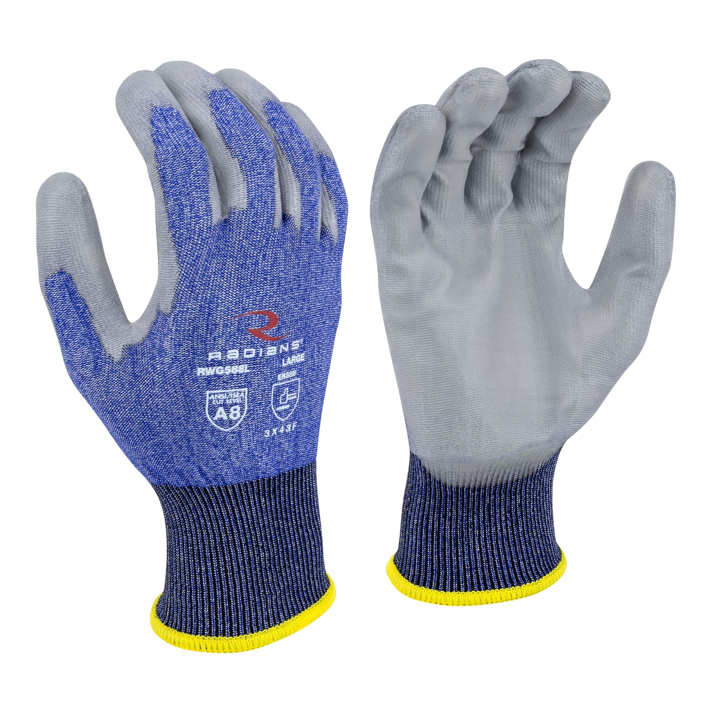 Radians Cut Protection Level A9 Sandy Foam Nitrile Coated Glove, Size S #RWG589S