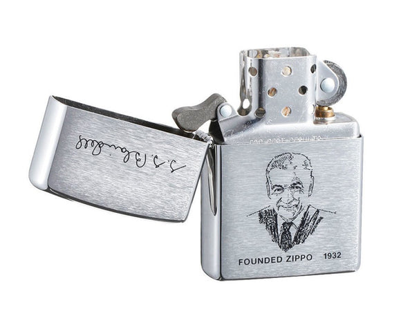 Zippo Founder's George Blaisdell Collectible Lighter, Brushed Chrome #200FL