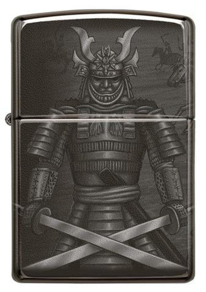 Zippo Samurai Warrior Fighting, 360° Design, High Polish Black Lighter #49292