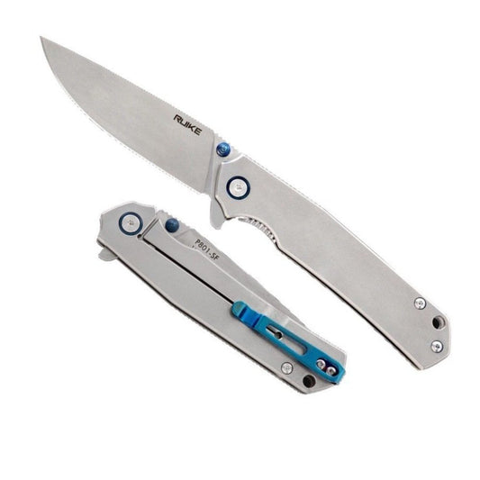 Ruike Folding Knife, Stonewashed, Frame Lock, EDC Pocket Knife #P801SF