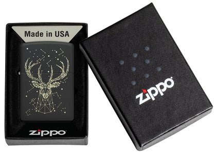 Zippo Animals Buck Constellation, Black Matte Lighter #48385