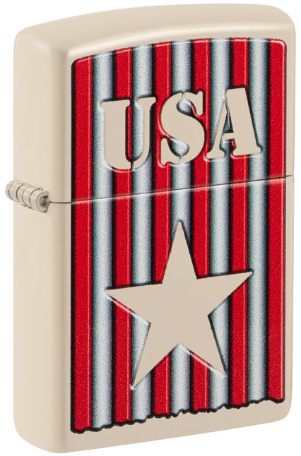 Zippo USA Stripes, Flat Sand Finish Lighter #48204