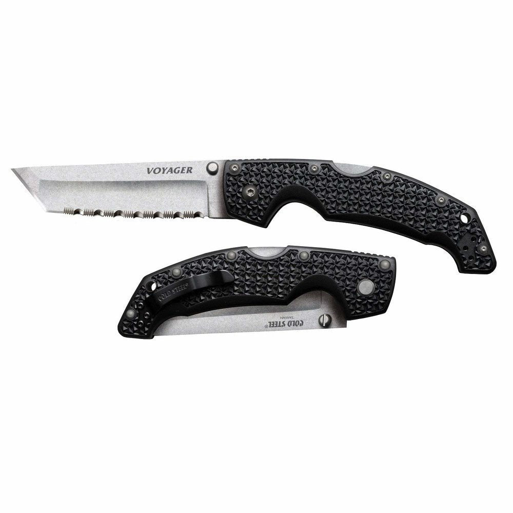 Cold Steel Large Voyager Knife, Tanto Point, Serrated #29ATS