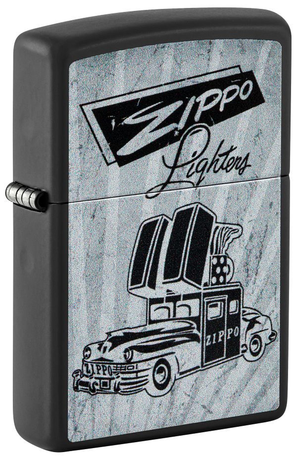 Zippo Retro Zippo Car Design, Black Matte Lighter #48572