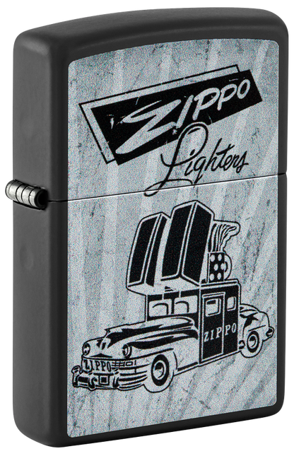 Zippo Retro Zippo Car Design, Black Matte Lighter #48572