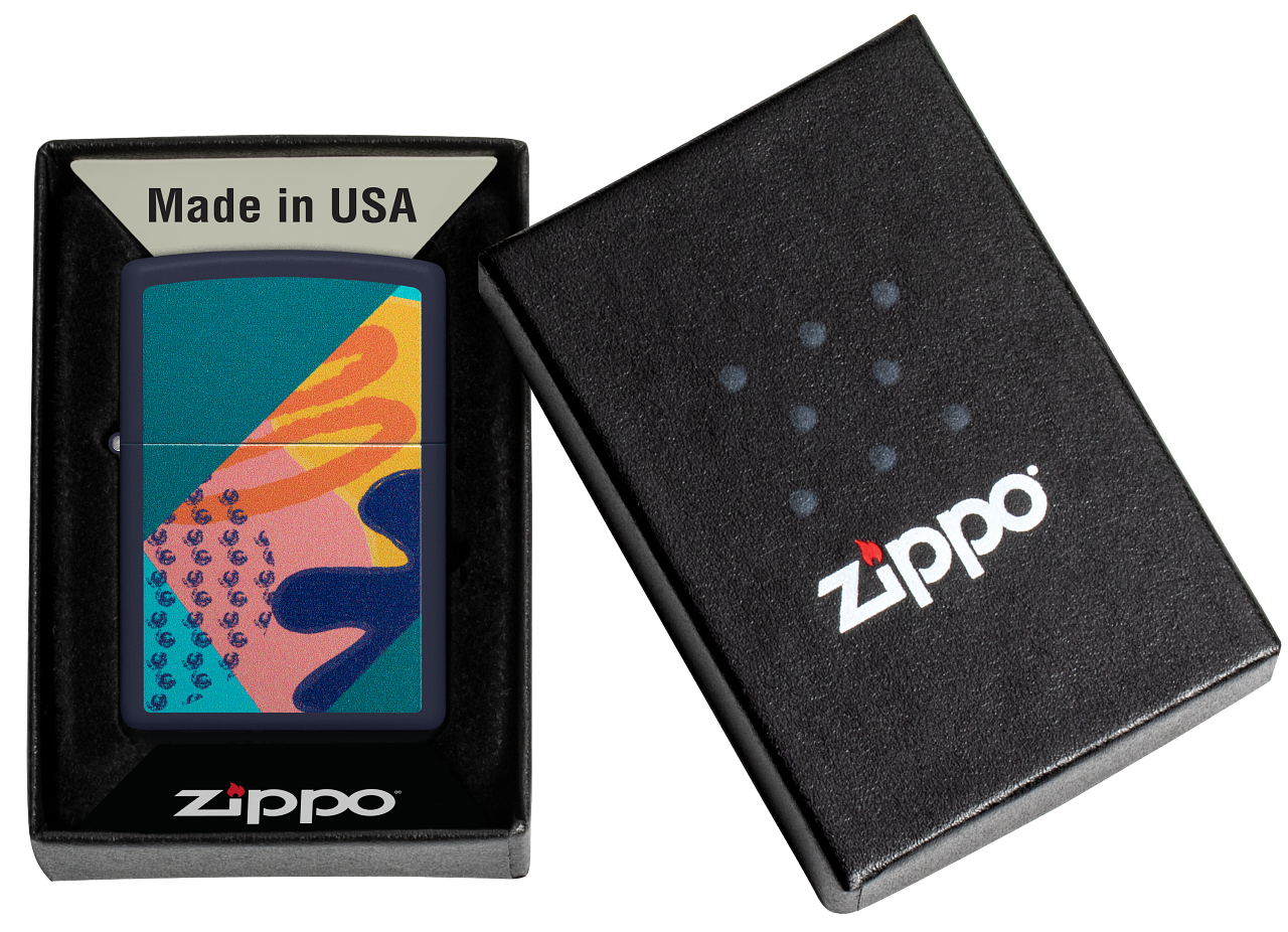 Zippo Funky Pattern Color Image Design, Navy Matte Lighter #48417