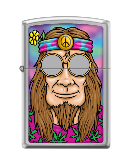 Zippo Hippie Design, High Polish Chrome Lighter #250-095804