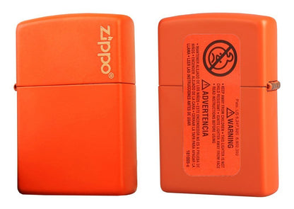 Zippo Orange Matte w/ Logo Lighter #231ZL