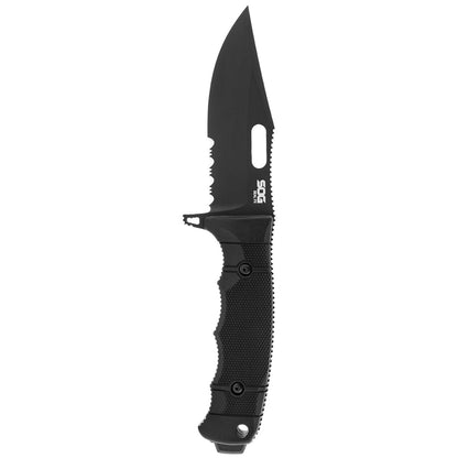 SOG Seal FX Fixed Blade Knife, Clip Point, Serrated, Black #17-21-01-57