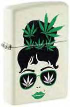 Zippo Cannabis Girl Glow-In-The-Dark Design, Windproof Lighter #49837