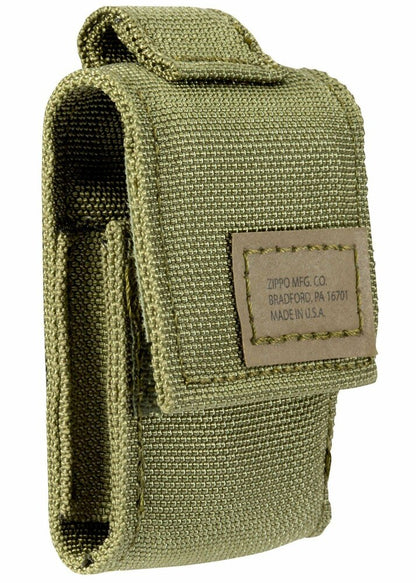 Zippo Black Crackle Lighter + OD Green Molle Pouch Gift Set, Made in USA #49400
