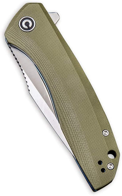 CIVIVI Baklash, Green G10 Handle, Satin Finished Blade #C801A