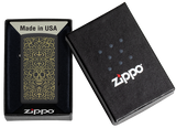 Zippo Slim Medusa Skull Design, Black Matte Laser Engraved Lighter #48564