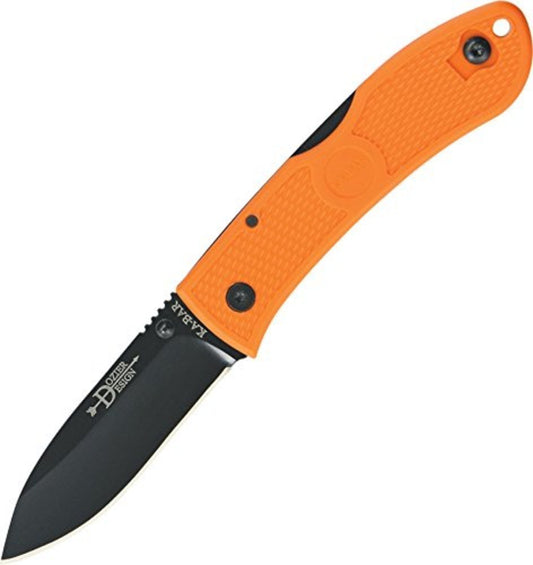 Ka-Bar Dozier Folding Hunter Knife, Thumb Stud, Blaze Orange #4062BO