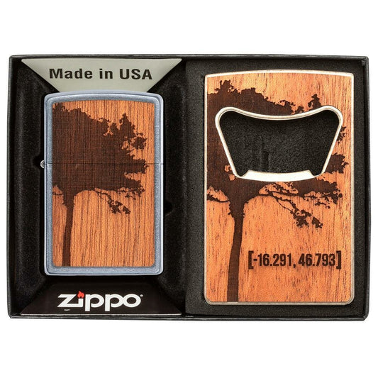 Zippo WOODCHUCK Lighter Bottle Opener Combo Pack #49066