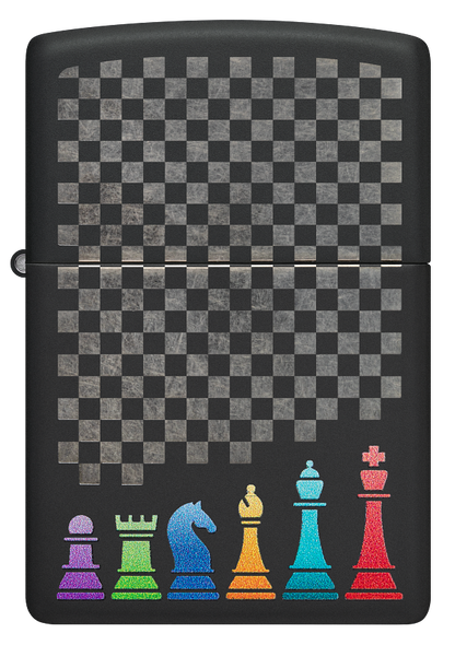 Zippo Chess Pieces Design, Black Matte Lighter #48662