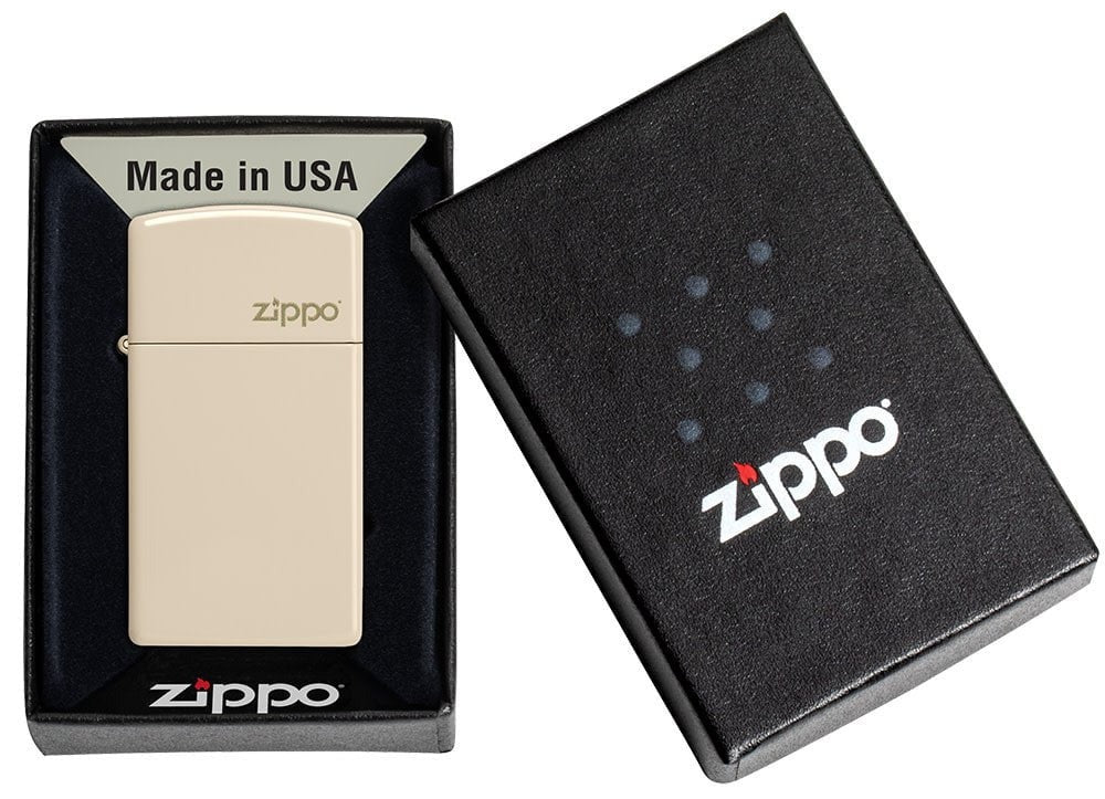 Zippo Slim Flat Sand Finish Base Model with Logo Windproof Lighter #49528ZL