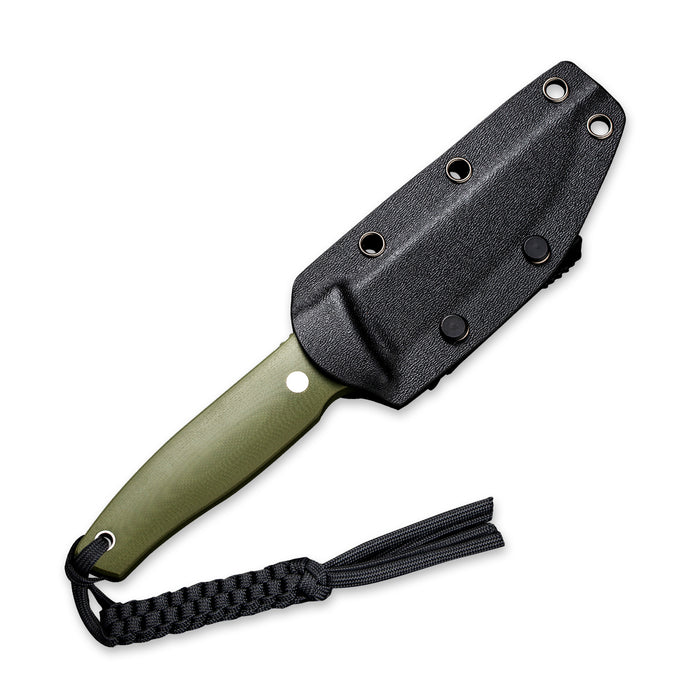 Civivi Tamashii Knife + Black Kydex Clip Sheath + Paracord, OD Green #C19046-2