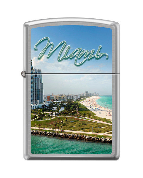 Zippo Miami Florida, Classic Brushed Chrome Finish Lighter #200-087900