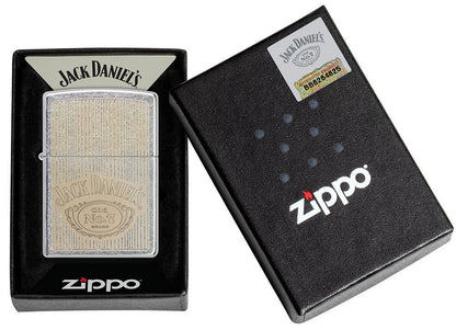 Zippo Jack Daniels Laser Engrave Logo, Street Chrome Finish Lighter #49833