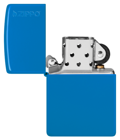 Zippo Classic Sky Blue Matte with Logo Base Model Lighter #48628ZL