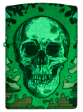 Zippo Glow in the Dark Green Skull 540 Color Design #48640