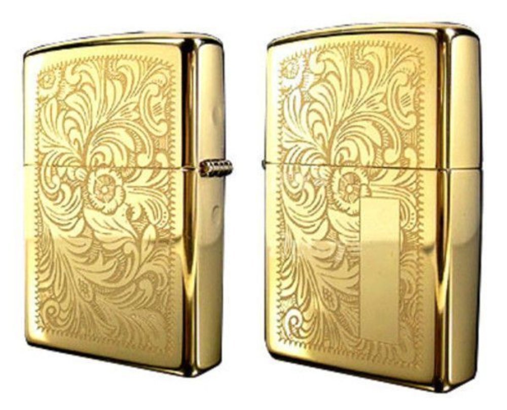 Zippo Classic Venetian Design, High Polish Brass Genuine Windproof Lighter #352B